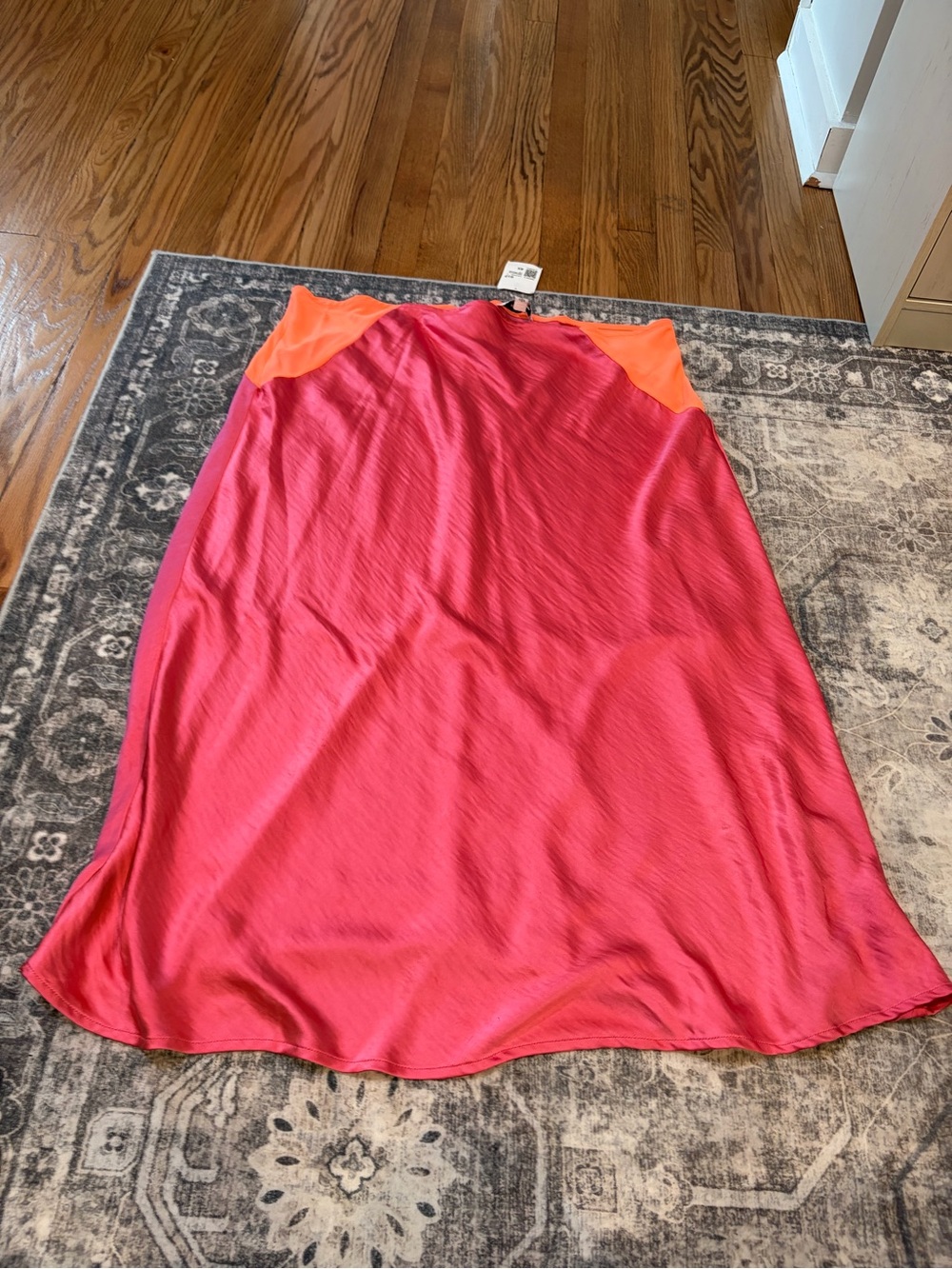 Forever 21 Pink Midi Skirt with Orange Accent Waist